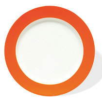 Dezertný porcelánový tanier v oranžovej farbe s priemerom 19cm.